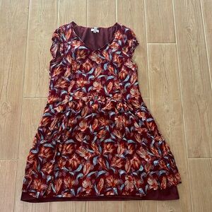 Garnet Hill Women’s V-Neck Floral Dress with 2 Side Pockets